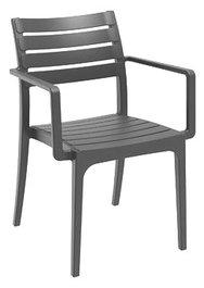 DKD Home Decor Silla Terraza y Jardín Barhotel Gris 52x84x57 cm, Apilable, PP Reciclado, 4 Unidades