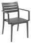 DKD Home Decor Silla Terraza y Jardín Barhotel Gris 52x84x57 cm, Apilable, PP Reciclado, 4 Unidades