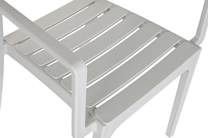 DKD Home Decor Silla Terraza y Jardín Barhotel Gris 52x84x57 cm, Apilable, PP Reciclado, 4 Unidades