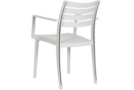 DKD Home Decor Silla Terraza y Jardín Barhotel Gris 52x84x57 cm, Apilable, PP Reciclado, 4 Unidades