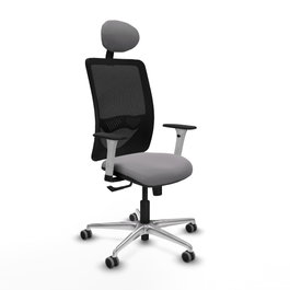 PIQUERAS Y CRESPO Silla de oficina Zulema con Mecanismo Sincro Gris y Negro