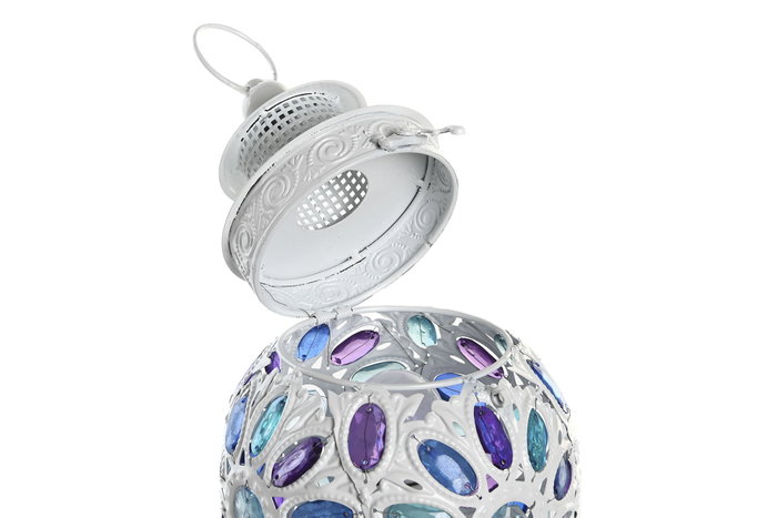 DKD Home Decor Lámpara Sobremesa Árabe Blanco Multicolor Metal y Acrílico 19 x 33 x 19 cm