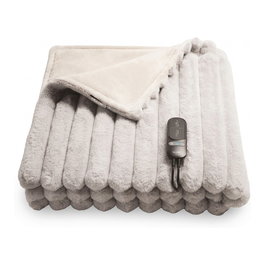 DUUX Yentl Wrmedecke Striped Rabbit Faux Fur Gris (200x200)