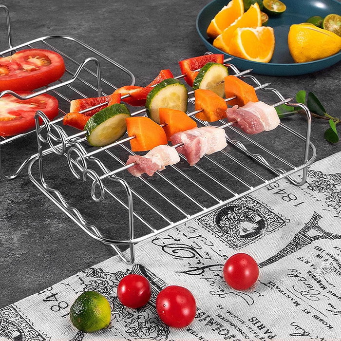 Inde Rejilla Rectangular Airfryer con 4 Pinchos 20 cm x 14.5 cm x 8 cm (12 Unidades)