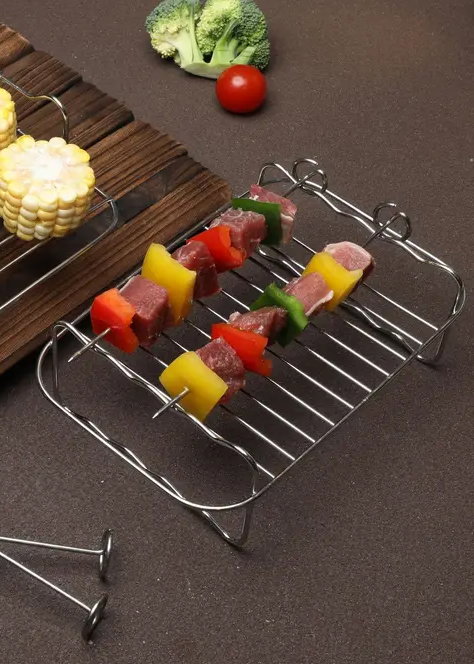 Inde Rejilla Rectangular Airfryer con 4 Pinchos 20 cm x 14.5 cm x 8 cm (12 Unidades)