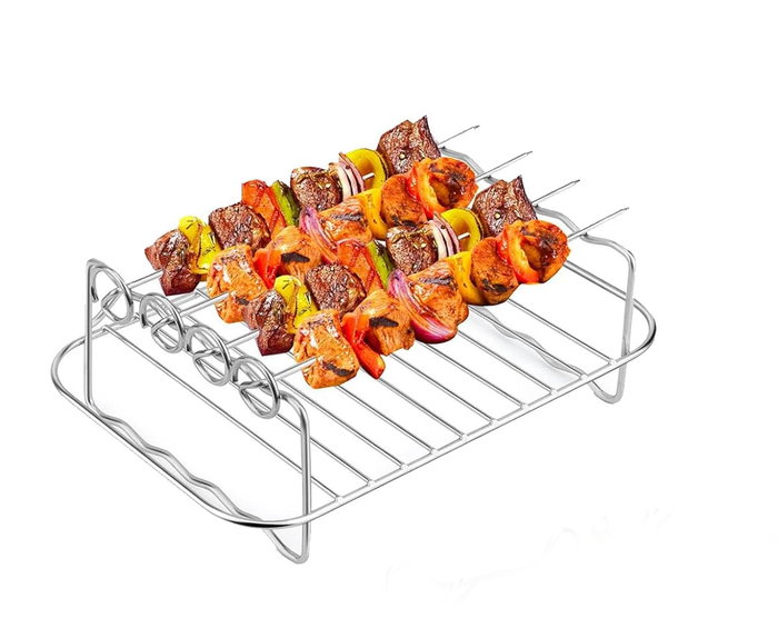 Inde Rejilla Rectangular Airfryer con 4 Pinchos 20 cm x 14.5 cm x 8 cm (12 Unidades)