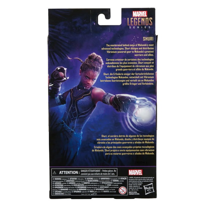 Hasbro Figura Marvel Legends Series Shuri, Figura de Acción de 15 cm con Accesorios, Coleccionable de Marvel