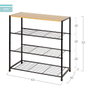 Max Home Zapatero 4 Baldas 63x30x63 cm Acero y Aglomerado Melamina Color Baby