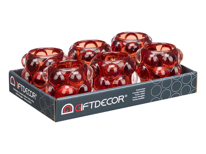 Giftdecor Portavela Bola Pequeña Teja 8.4x9x8.4 cm (Set de 12)