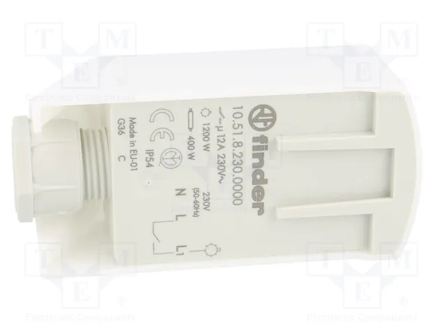 FINDER Interruptor de crepúsculo empotrado 230VAC SPST-NO IP54 FINDER Interruptor de crepúsculo empotrado 230VAC SPST-NO IP54
