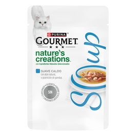 Purina Gourmet Gold Soups Comida Húmeda para Gato, Sabor Atun y Gamba, 32 Sobres de 40 gr