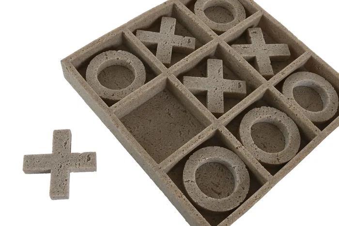 DKD Home Decor Juego de Mesa Tic Tac Toe Resina Beige