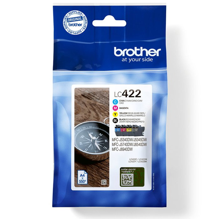 Brother LC422VAL Multipack de 4 Cartuchos de Tinta (BK/C/M/Y) Brother LC422VAL Multipack de 4 Cartuchos de Tinta (BK/C/M/Y)