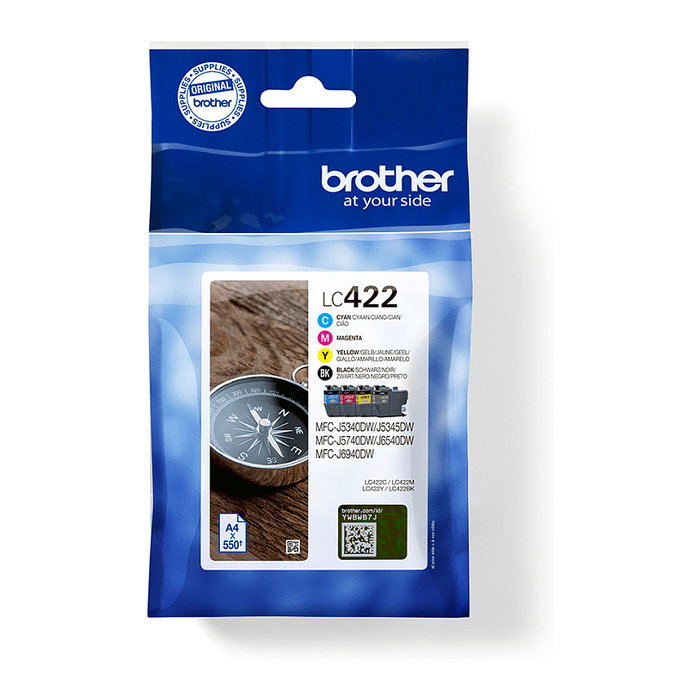 Brother LC422VAL Multipack de 4 Cartuchos de Tinta (BK/C/M/Y) Brother LC422VAL Multipack de 4 Cartuchos de Tinta (BK/C/M/Y)