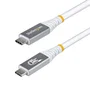 StartTech Cable USB4 Gen 4x2 USB-C a USB-C 1m CC1M80GUSB4CABLEW - Hasta 80 Gbps, 240W EPR PD 3.1, Vídeo 8K/120Hz, Compatible Thunderbolt 4, Certificado USB-IF, Blanco