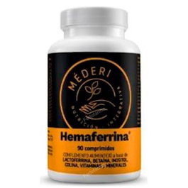 MEDERI NUTRICION INTEGRATIVA Hemaferrina 90 Comp: Complemento alimenticio con hierro, lactoferrina y vitaminas B para energía y formación de glóbulos rojos