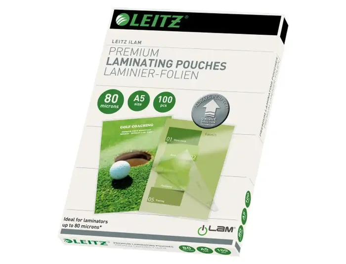Leitz Bolsa de Plastificar DIN A5 80 mc Caja de 100 Unidades Leitz Bolsa de Plastificar DIN A5 80 mc Caja de 100 Unidades