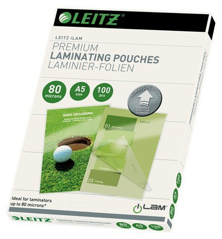 Leitz Bolsas de plastificar DIN A5 80 mc, caja de 100 unidades Leitz Bolsas de plastificar DIN A5 80 mc, caja de 100 unidades