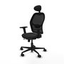 PIQUERAS Y CRESPO Silla de oficina Jorquera con mecanismo Sincro/Traslack, Similpiel Negro