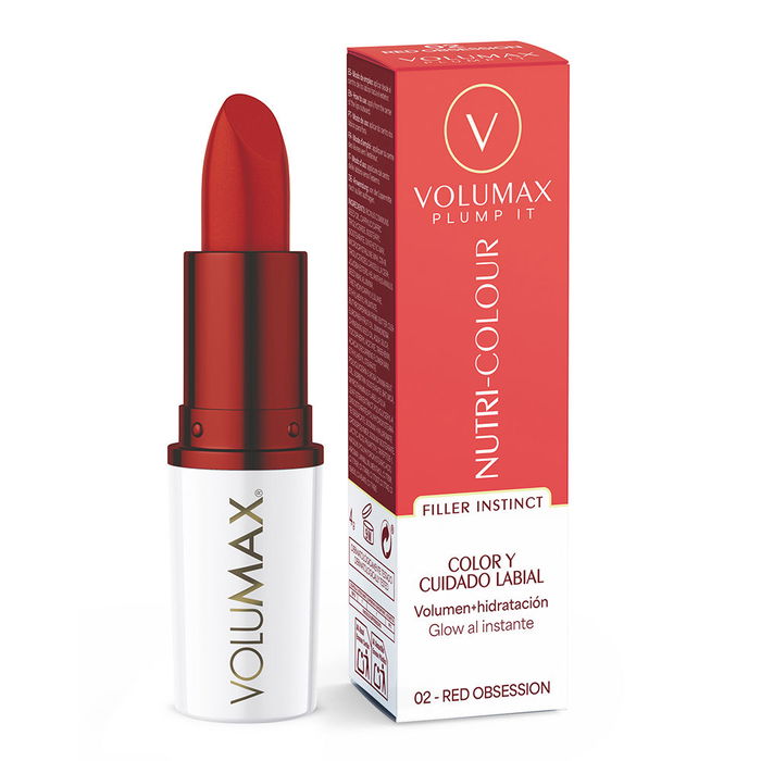 Volumax Plump It Nutri-Colour Tratamiento Labial Antiedad #02-Red Obsession - Volumen, Color Duradero, 24h Hidratación - 4 g Volumax Plump It Nutri-Colour Tratamiento Labial Antiedad #02-Red Obsession - Volumen, Color Duradero, 24h Hidratación - 4 g
