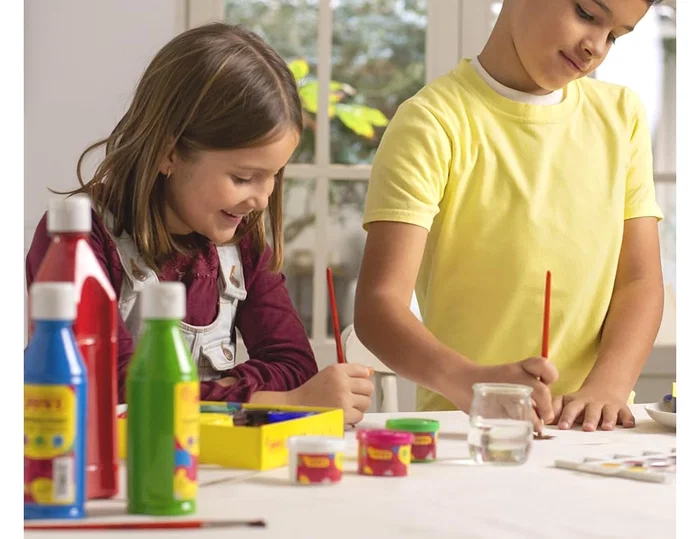Jovi Estuche de Témpera Escolar Marrón de 5 Botes de 35 ml