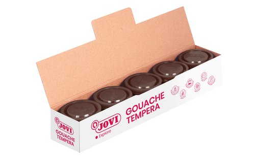 Jovi Témpera Escolar Marrón Set de 5 Botes de 35 ml