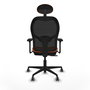 PIQUERAS Y CRESPO Silla de oficina Jorquera con mecanismo Sincro/Traslack, Naranja y Negro