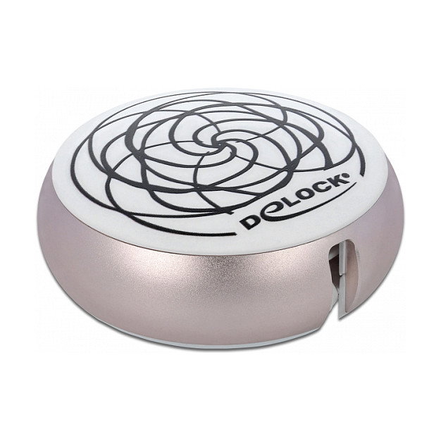 DeLOCK Cable retráctil USB Tipo-A a Lightning Blanco / Rosa pálido