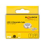 DeLOCK Cable retráctil USB Tipo-A a Lightning Blanco / Rosa pálido