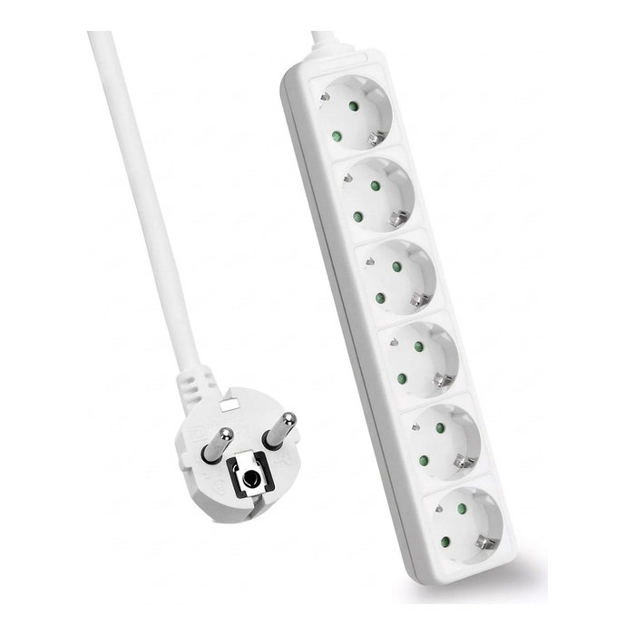 Helos CLASSIC Regleta de enchufes 6 salidas, 5 m, Blanco Helos CLASSIC Regleta de enchufes 6 salidas, 5 m, Blanco