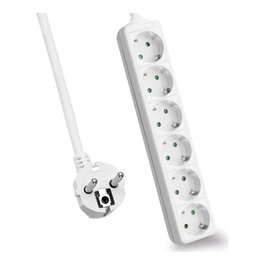 Helos Regleta de enchufes CLASSIC 6 salidas, 5,0m, Blanco