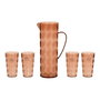 Jarra 1,7 L y 4 Vasos 370 ml Plástico Reciclado Marrón Tierra