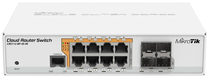 MikroTik CRS112-8P-4S-IN Switch Gigabit Ethernet con PoE Blanco MikroTik CRS112-8P-4S-IN Switch Gigabit Ethernet con PoE Blanco