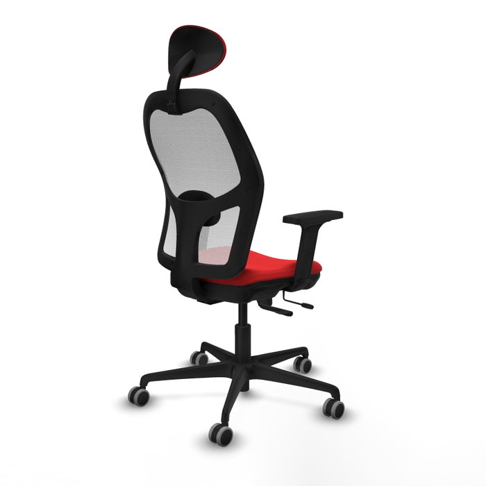 PIQUERAS Y CRESPO Silla de oficina Jorquera con mecanismo Sincro/Traslack, Rojo y Blanco