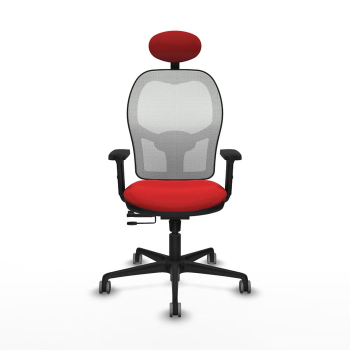 PIQUERAS Y CRESPO Silla de oficina Jorquera con mecanismo Sincro/Traslack, Rojo y Blanco