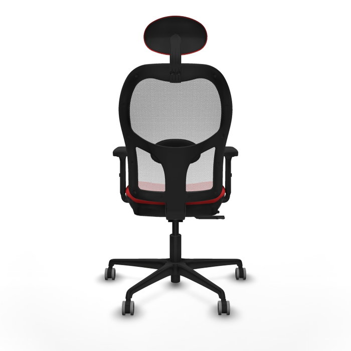 PIQUERAS Y CRESPO Silla de oficina Jorquera con mecanismo Sincro/Traslack, Rojo y Blanco