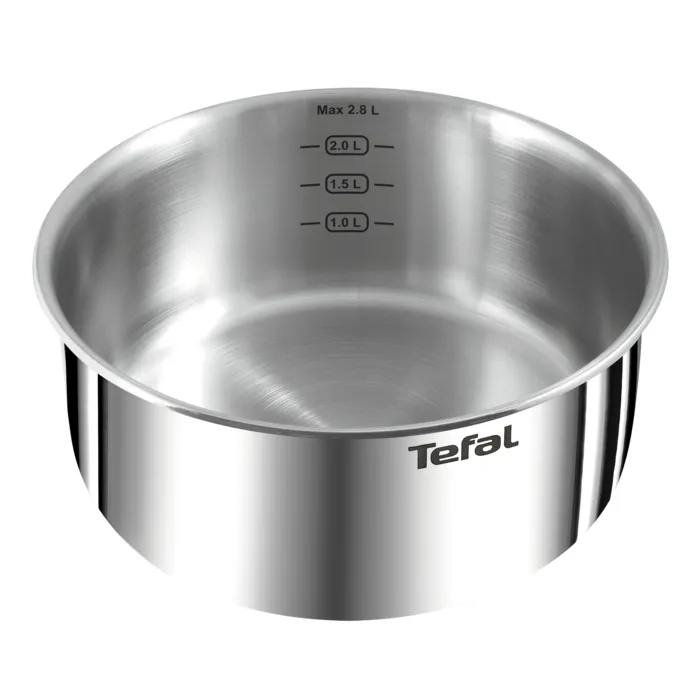 TEFAL INGENIO EMOTION Juego de 3 cacerolas 16/18/20 cm + 1 mango - Acero inoxidable - Todo tipo de fuegos incluida inducción L896S404