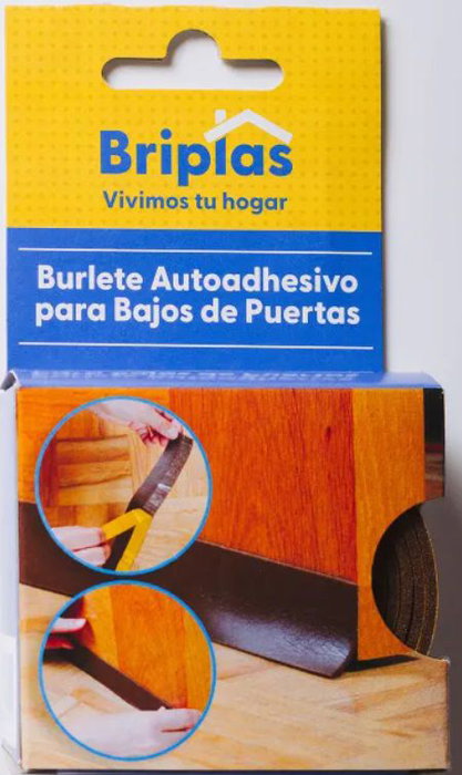 BRIPLAS Bajopuerta Adhesivo Flexible 1m x 38 mm Marrón BRIPLAS Bajopuerta Adhesivo Flexible 1m x 38 mm Marrón