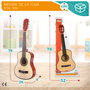 WOOMAX Guitarra de juguete de madera con 6 cuerdas