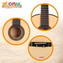 WOOMAX Guitarra de juguete de madera con 6 cuerdas