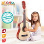 WOOMAX Guitarra de juguete de madera con 6 cuerdas