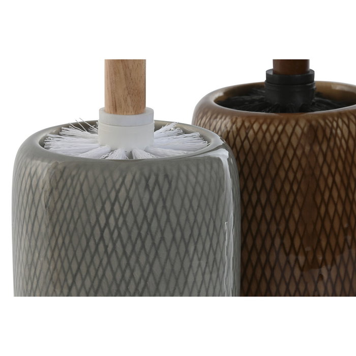 DKD Home Decor Escobillero de Gres y PE Surtido de 2 Unidades