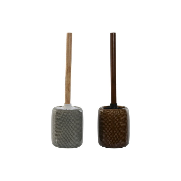 DKD Home Decor Escobillero de Gres y PE Surtido de 2 Unidades
