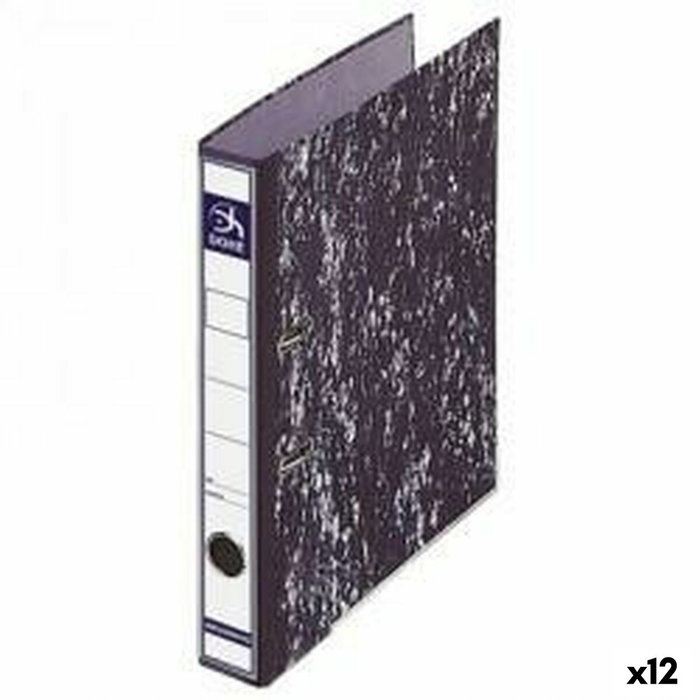 Dohe Archinovo Archivador de Lomo Estrecho Negro Jaspeado (Set de 12)