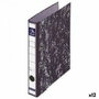 Dohe Archinovo Archivador de Lomo Estrecho Negro Jaspeado (Set de 12)