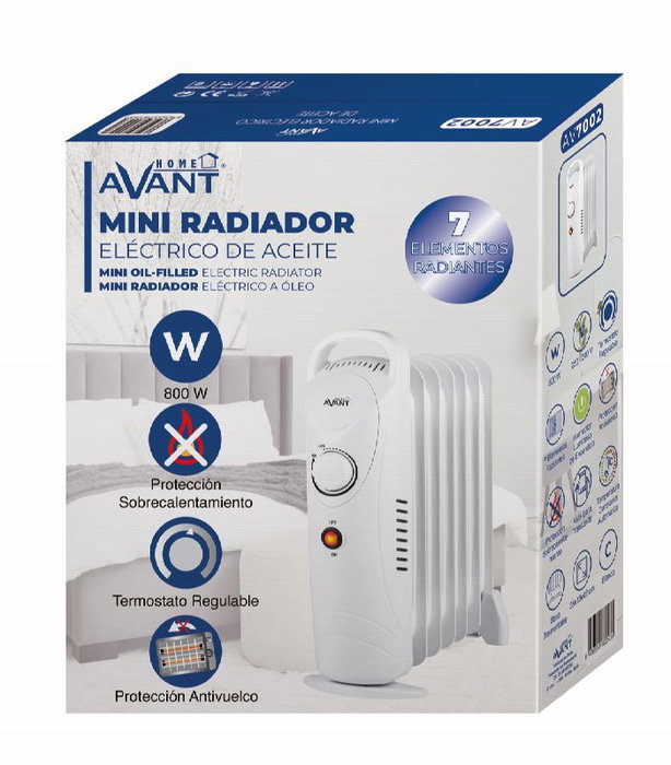 AVANT Radiador de aceite compacto de 7 elementos 800W