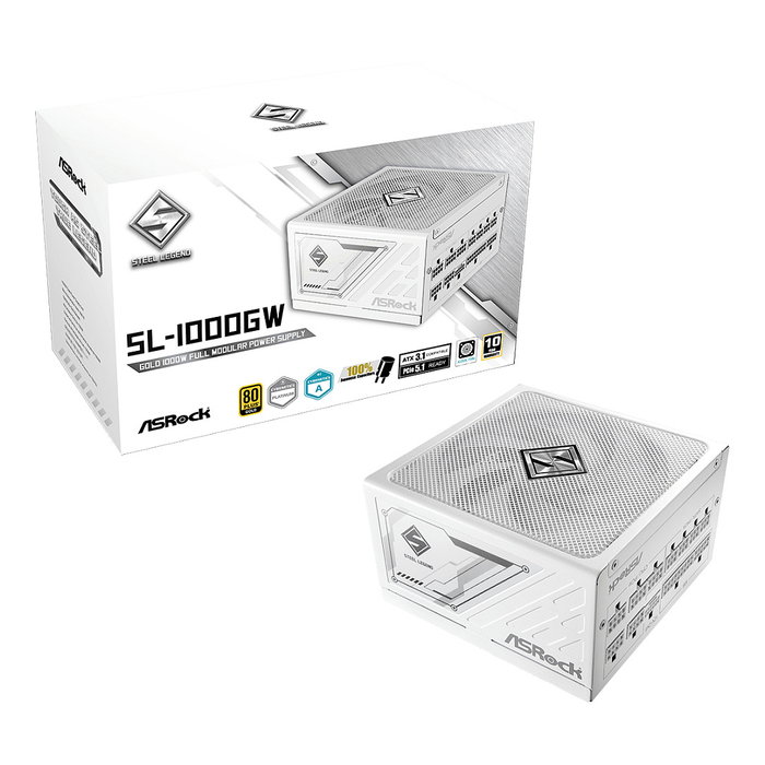 ASRock Steel Legend SL-1000GW 1000W ATX Blanco ASRock Steel Legend SL-1000GW 1000W ATX Blanco