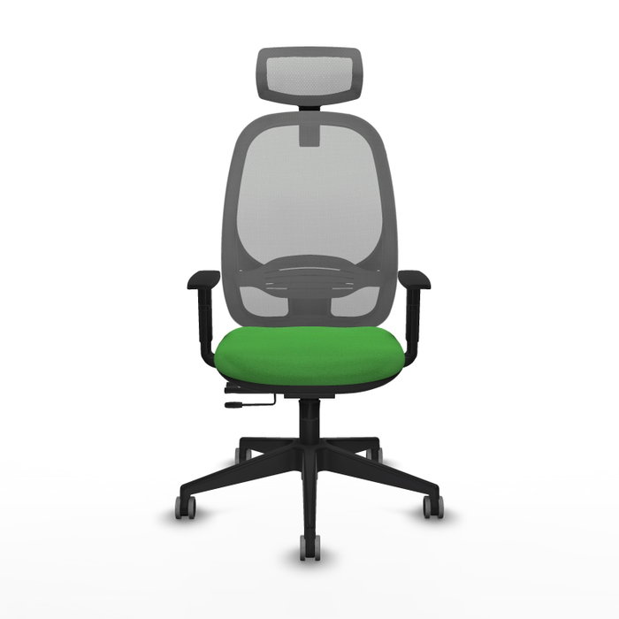 PIQUERAS Y CRESPO Silla de oficina Cilanco con mecanismo Sincro/Traslack, Verde y Gris