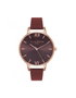 Olivia Burton OB16BD106 con esfera roja y correa de cuero