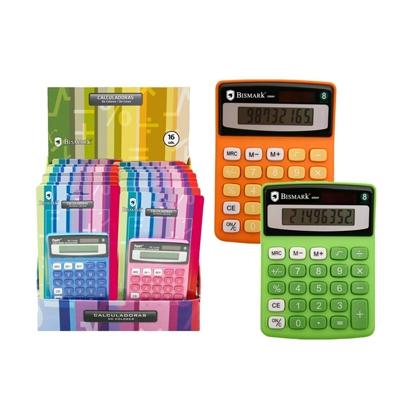 Bismark Calculadora Escolar 8 Dígitos con Memoria, Funciones Básicas, Dual Alimentación Solar/Pilas, 4 Colores Surtidos Bismark Calculadora Escolar 8 Dígitos con Memoria, Funciones Básicas, Dual Alimentación Solar/Pilas, 4 Colores Surtidos